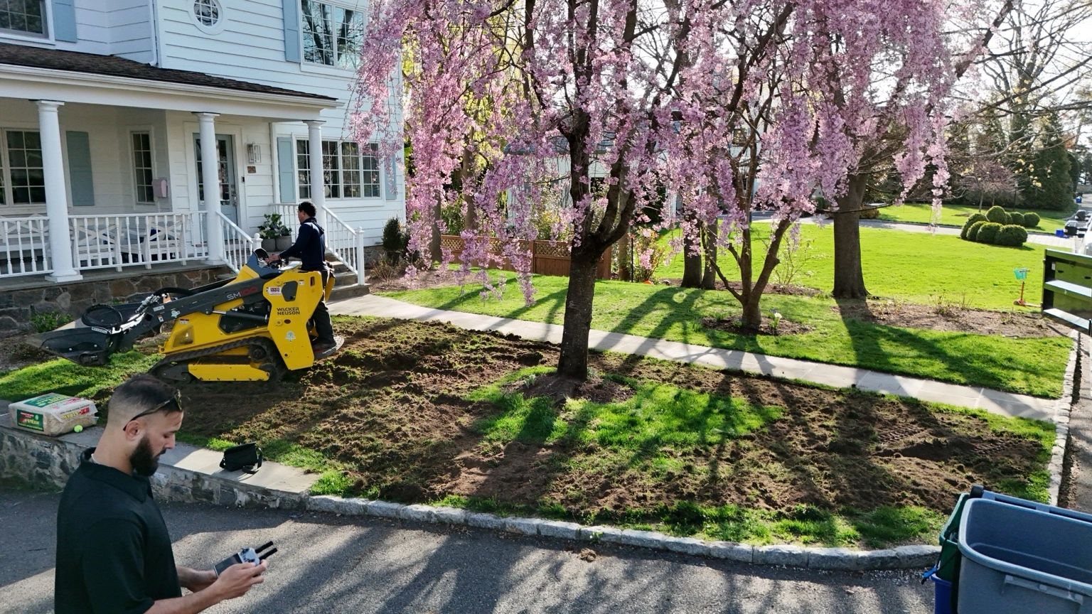 3,200 square foot sod prep with screened loam at a Rye, NY property