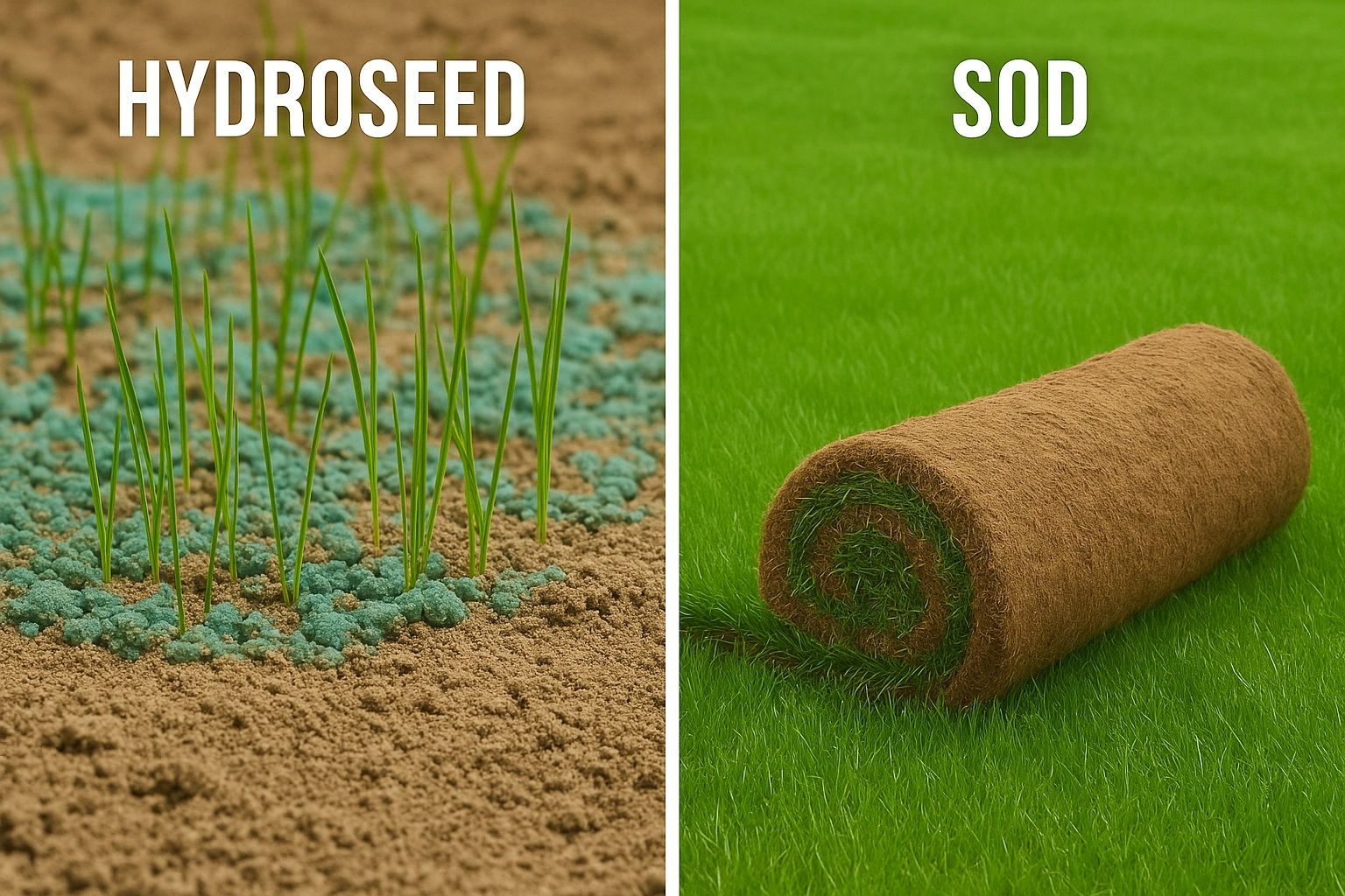 Hydroseed Is Timely & Unreliable - Sod Is Lush & Instant